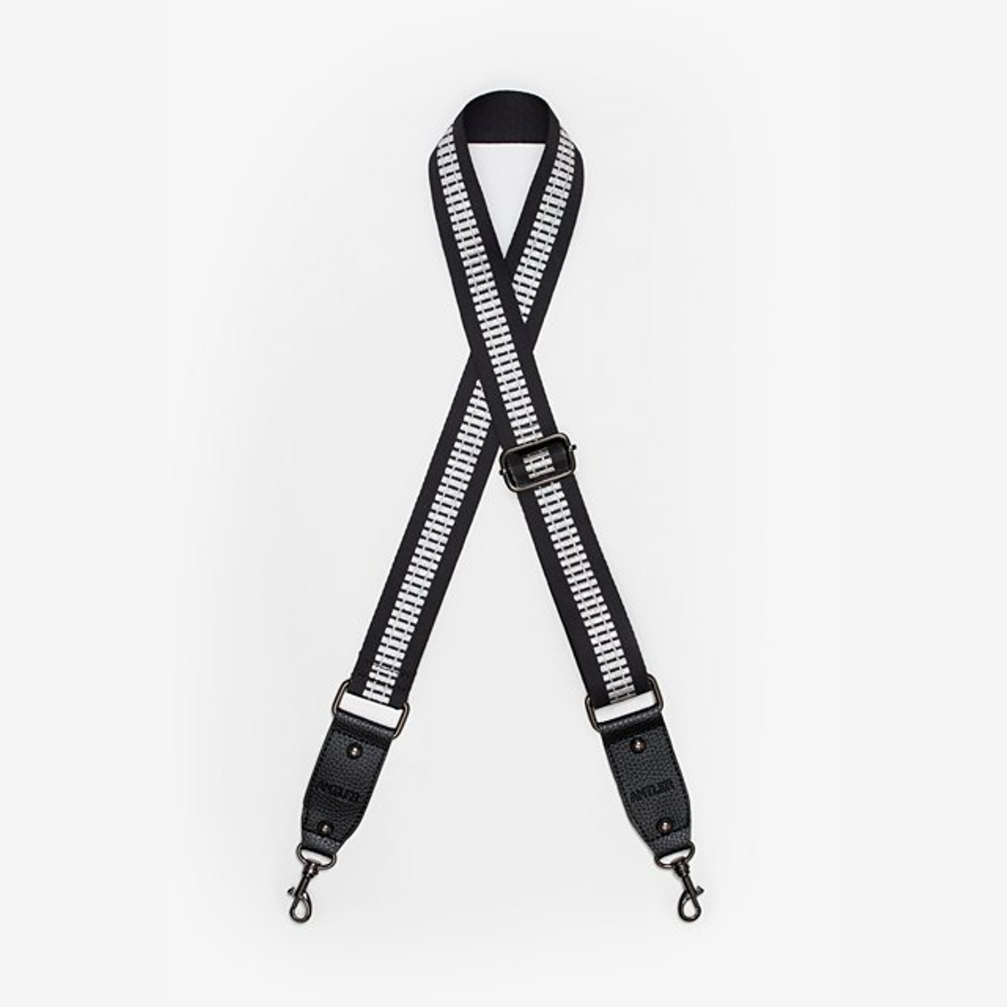 Antler Bag Strap Black with Silver Tracks