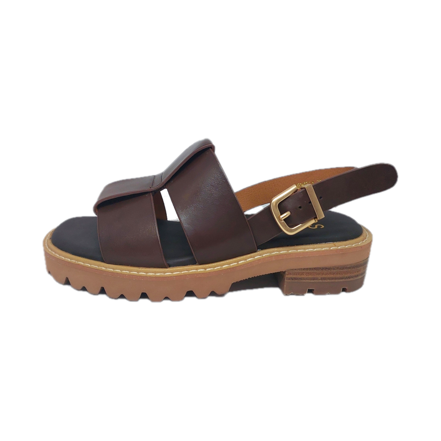 Women's EOS chestnut brown leather sandals