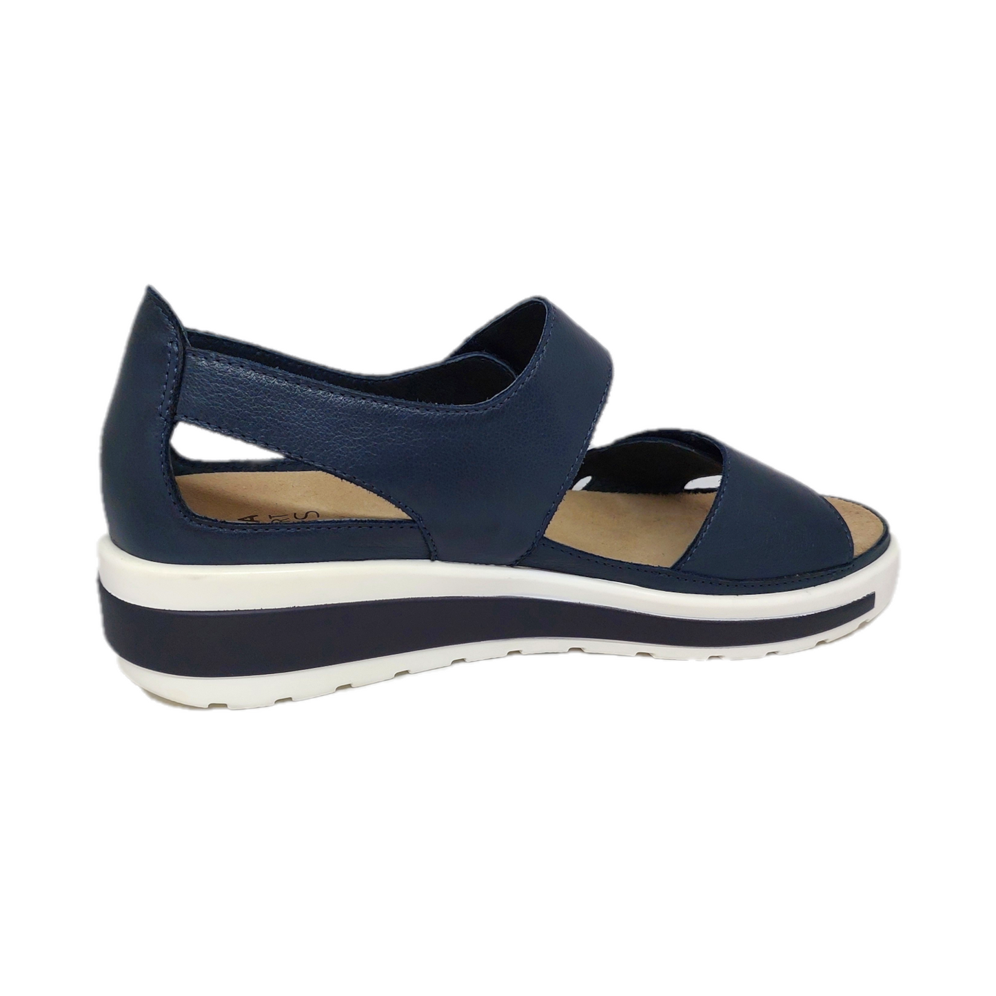 Womens Ziera navy sandal with velcro straps