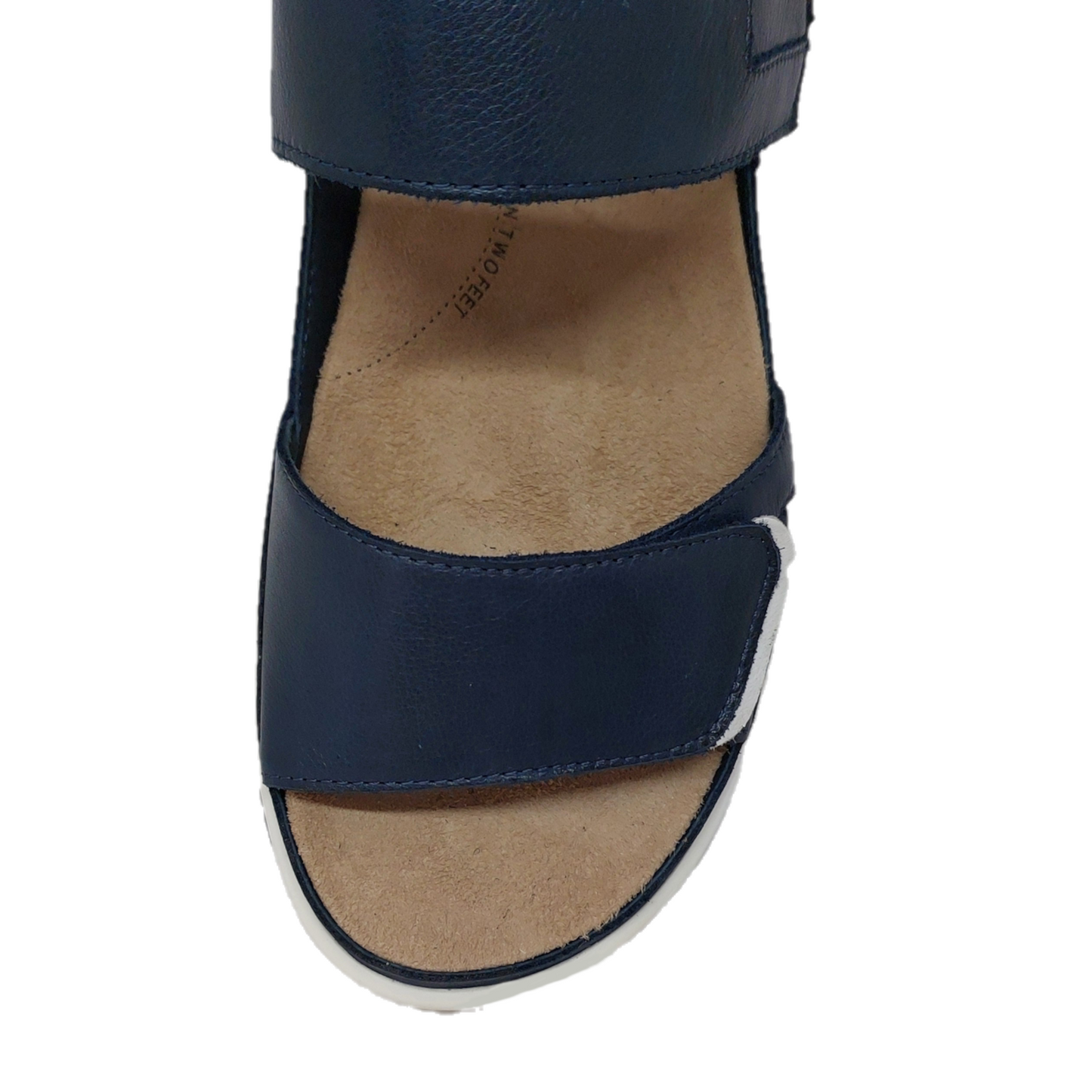 Womens Ziera navy sandal with velcro straps