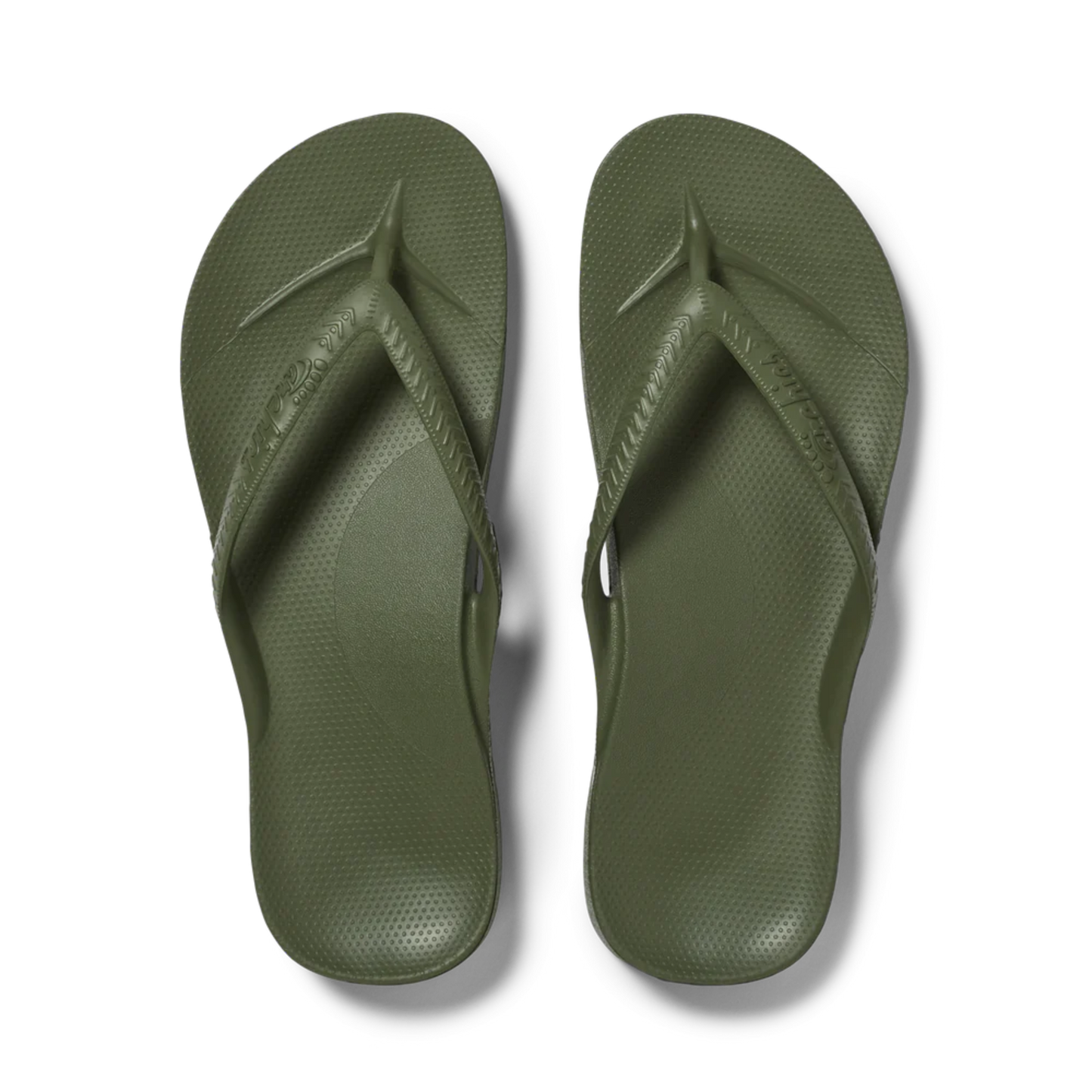 Khaki green arch support jandals