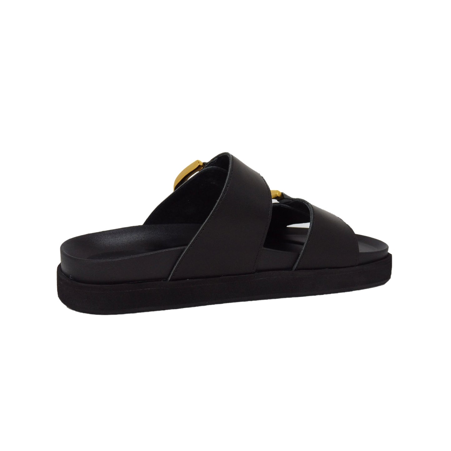 Mint Leather Slide Black
