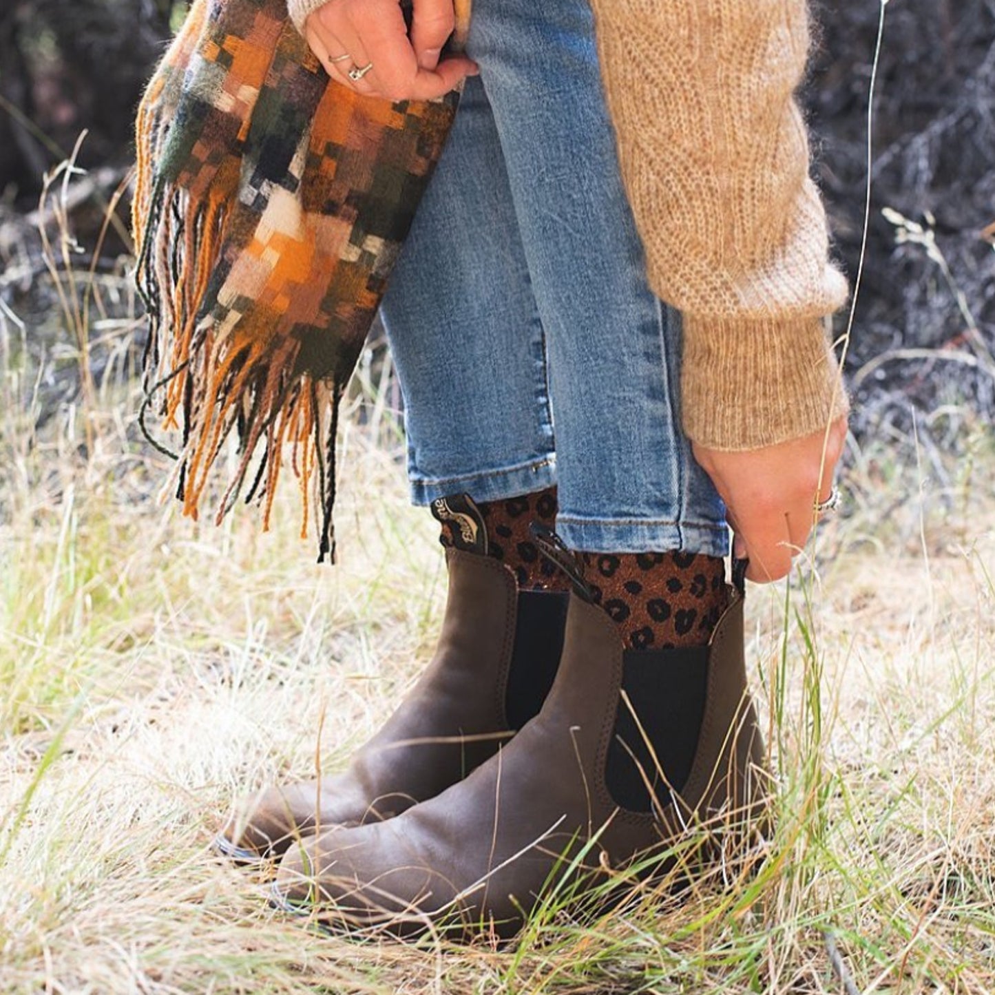Antler Lurex Cheetah Sock Cooper