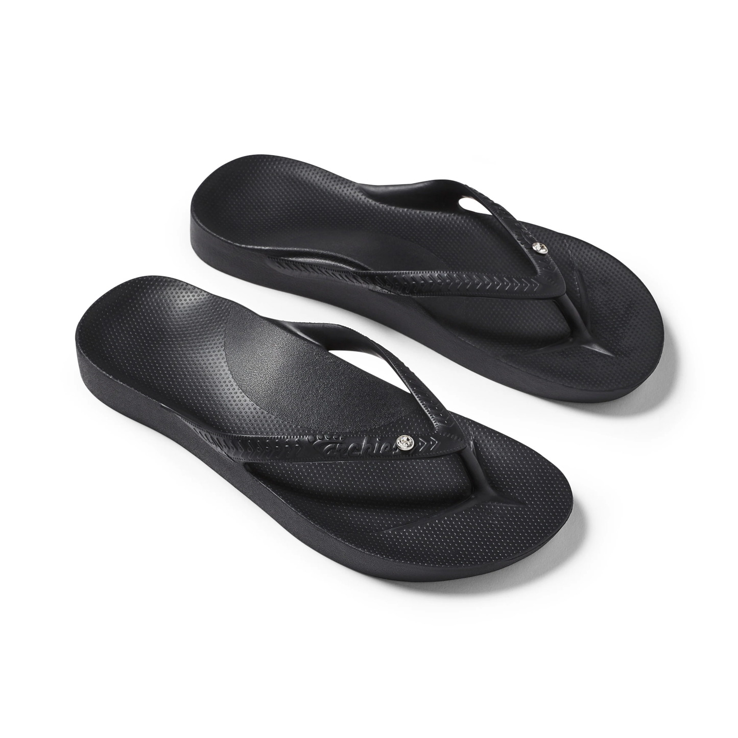 Arch Support Jandals Crystal Black