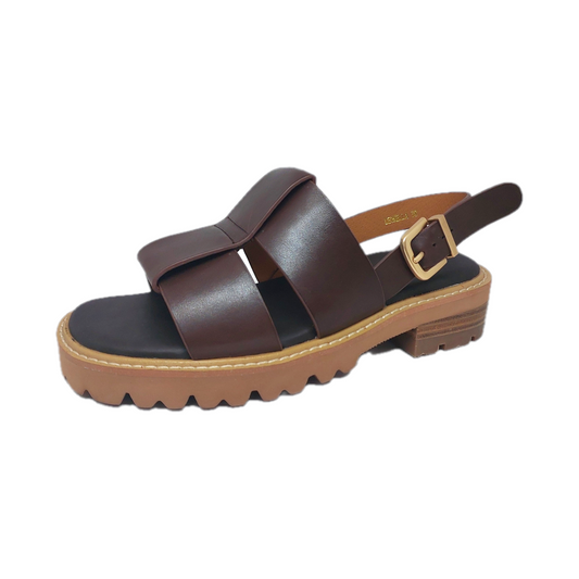 Women's EOS chestnut brown leather sandals