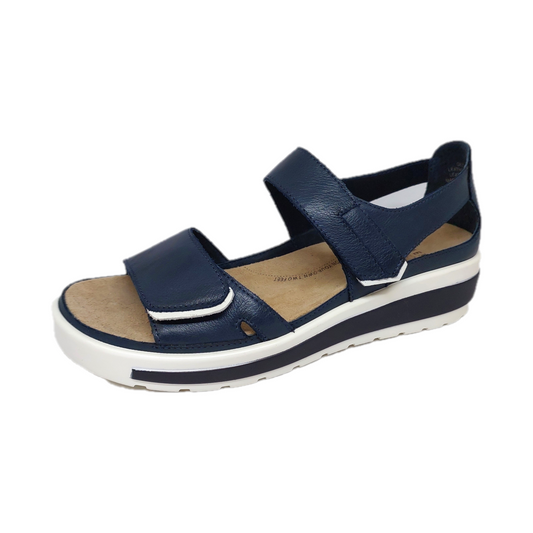 Womens Ziera navy sandal with velcro straps