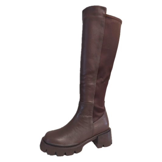 Women's Minx long brown leather boot