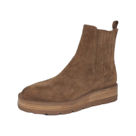 Django and Juliette brown suede leather chelsea boots