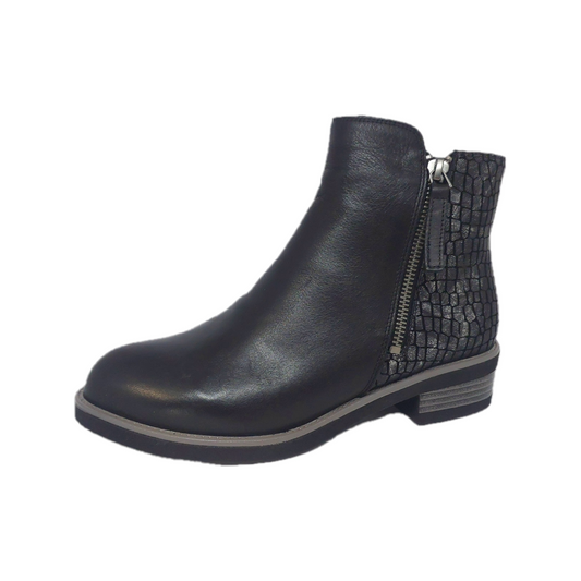 Bresley women's black leather ankle boot