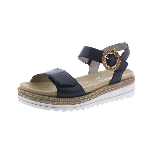 Women's Rieker black leather sandal