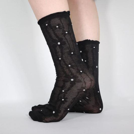 Daisy Dot Sock Black