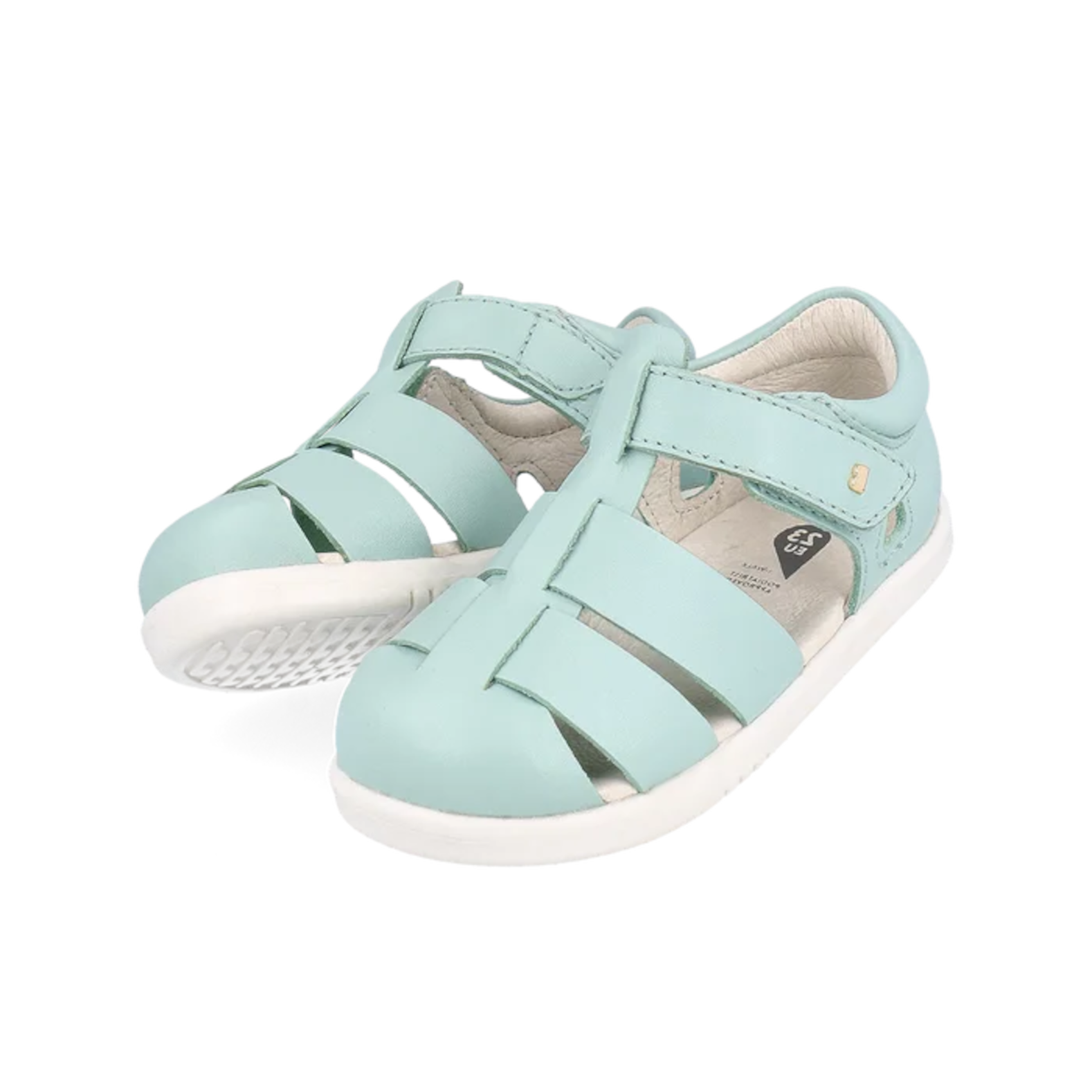 Mint green leather sandal kids