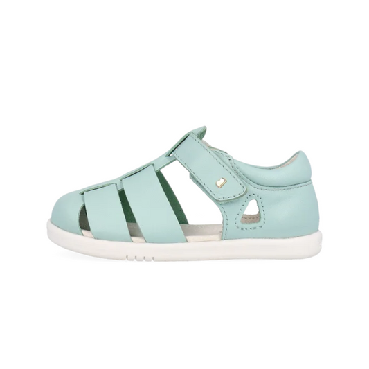 Mint green leather sandal kids