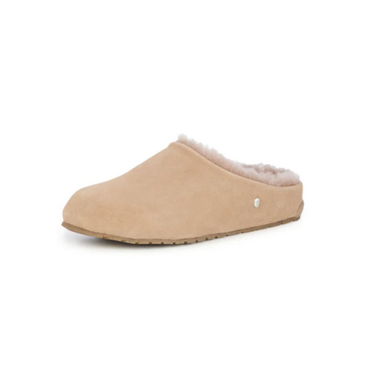 Emu Australia sheepskin lined mule slipper with rubber sole for indoor and outdoor wear