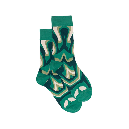 Antler Retro Swirl Sock Green