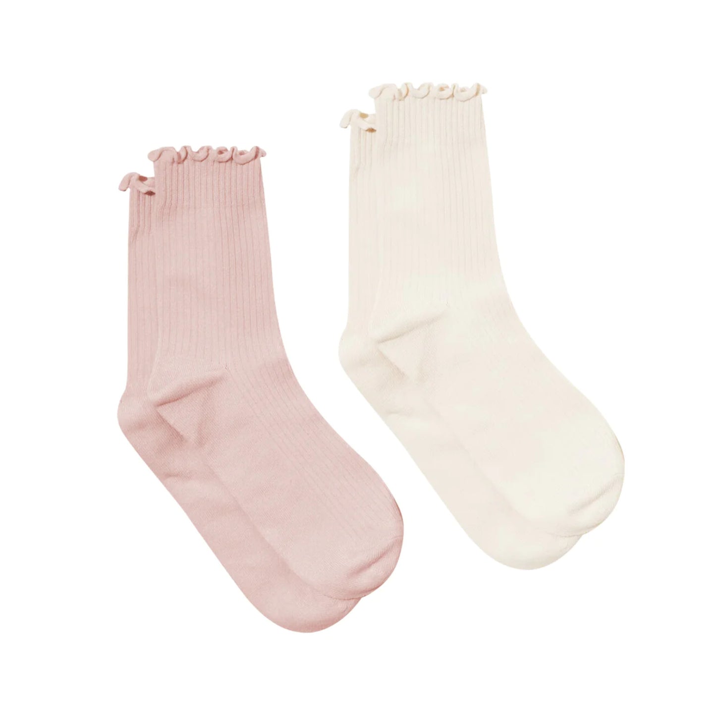 Ruffle Socks 2pk Blush/Stone