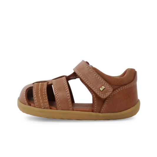 Bobux caramel brown leather sandal kids