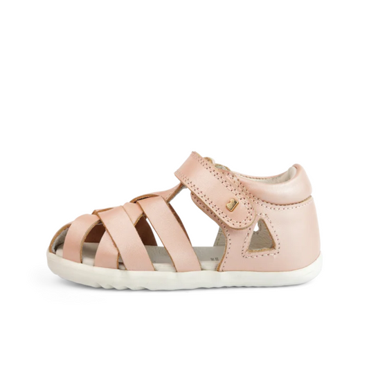 Seashell pink leather sandal kids