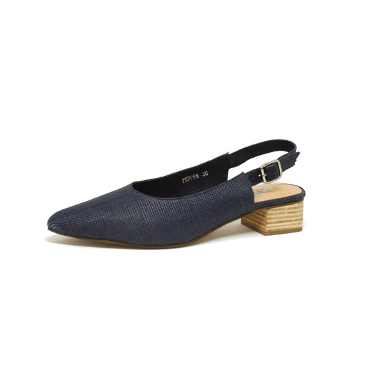 Pepper Navy Linen (size 37) ONLINE ONLY